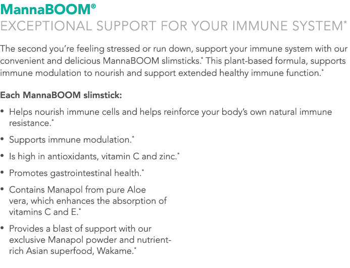 MannaBOOM  Exceptional support for your immune system* The second you re feeling stressed or run down, support your i   