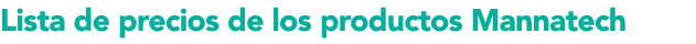 Lista de precios de los productos Mannatech