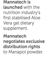 Mannatech is launched with the nutrition industry s first stabilised Aloe Vera gel dietary supplement  Mannatech nego   