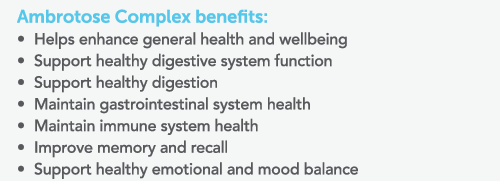 Ambrotose Complex benefits: Helps enhance general health and wellbeing Support healthy digestive system function Supp   
