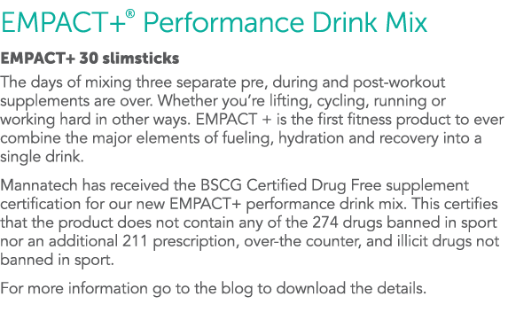 Empact+  Performance Drink Mix Empact+ 30 slimsticks The days of mixing three separate pre, during and post-workout s   