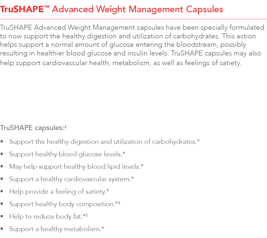 TruSHAPE  Advanced Weight Management Capsules TruSHAPE Advanced Weight Management capsules have been specially formul   