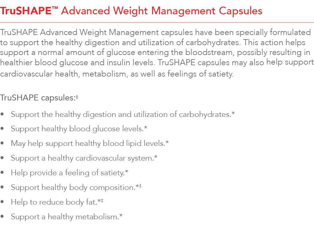 TruSHAPE  Advanced Weight Management Capsules TruSHAPE Advanced Weight Management capsules have been specially formul   
